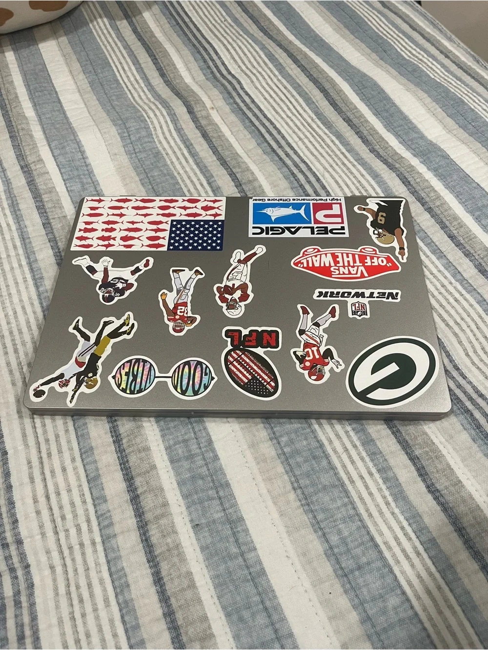 Samsung Silver Laptop with Colorful Sticker Collage